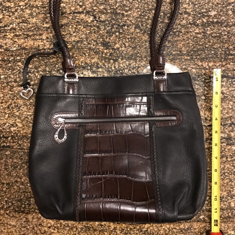 Brighton Sutherland Handbag. Leather. Black & Brwn